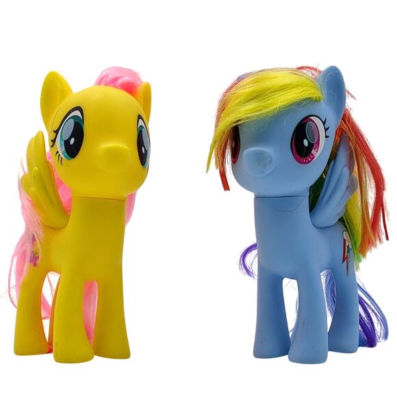 MLP My Little Pony G4 Fluttershy Rainbow Dash 2016 Hasbro 6” Blue Yellow Ponies - Picture 1 of 7